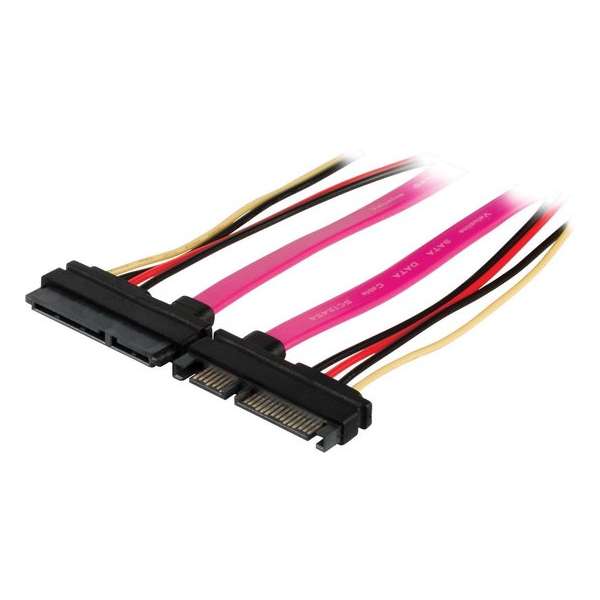 Valueline VLCP73125V05 SATA-kabel 0,5 m SATA 22-pin Zwart, Roze