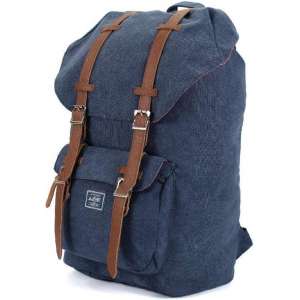 Line Royal Herbert  Rugtas Canvas navy met 15 inch laptopvak