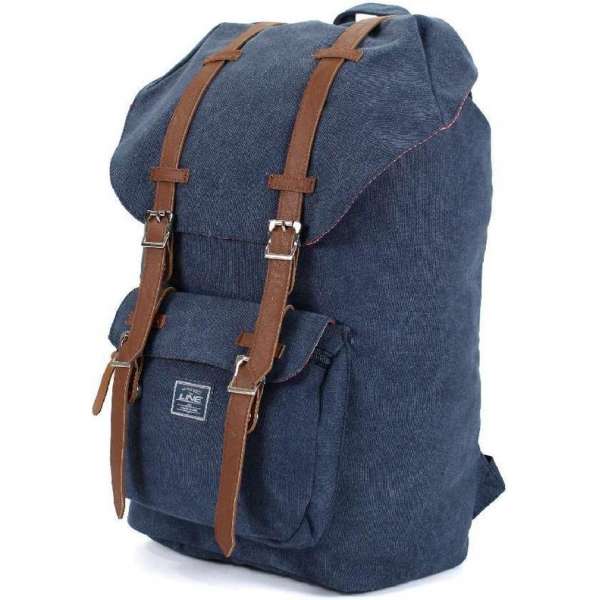 Line Royal Herbert  Rugtas Canvas navy met 15 inch laptopvak