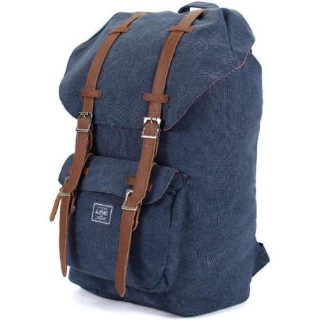 Line Royal Herbert  Rugtas Canvas navy met 15 inch laptopvak