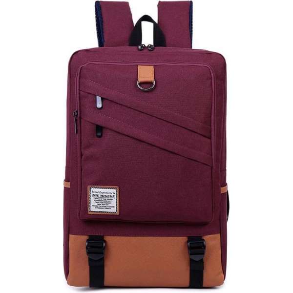 Canvas Rugzak Laptoptas Rugtas Bordeaux