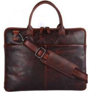 Genicci Xander 13 inch laptoptas Cognac