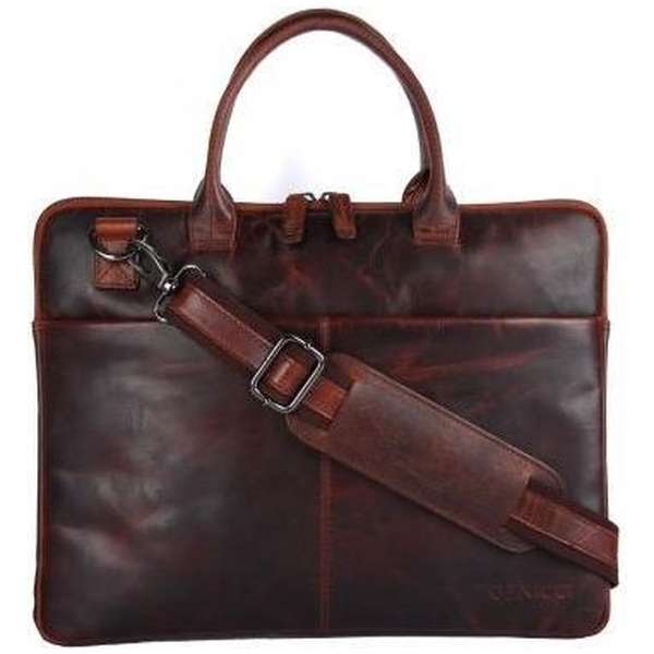 Genicci Xander 13 inch laptoptas Cognac