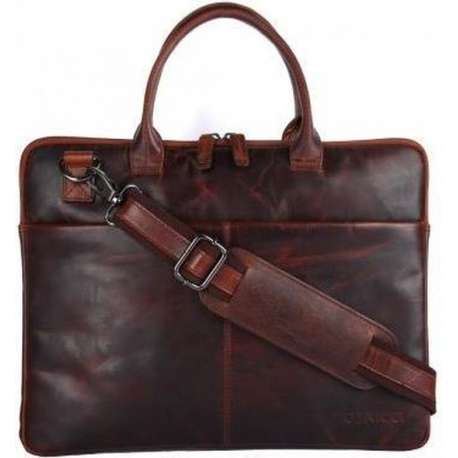 Genicci Xander 13 inch laptoptas Cognac