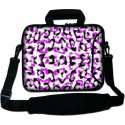 Sleevy 15.6 inch laptoptas witte panterprint