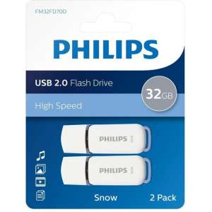 Philips FM32FD70D - USB 2.0 32GB - Snow - Grijs - 2 stuks