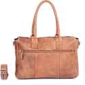 DSTRCT Raider Road Leren Dames Laptop Schoudertas - 15,6 inch - Cognac