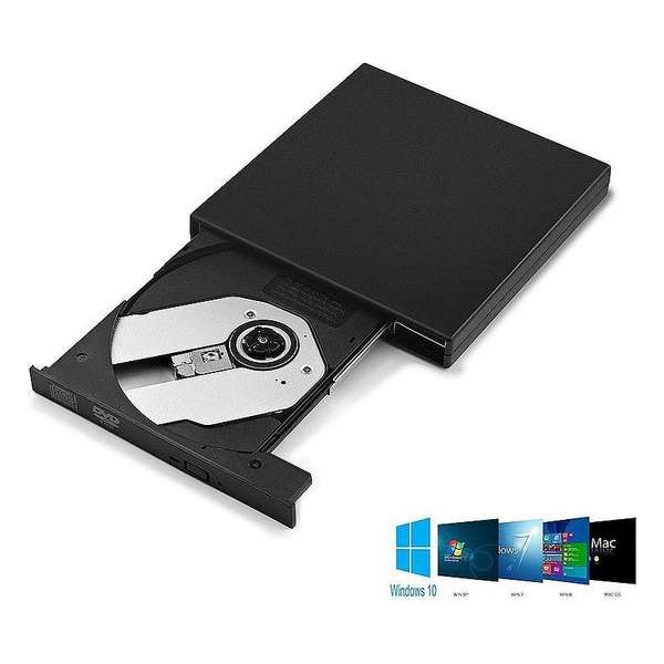 Plug & Play Externe CD/DVD Drive Speler Reader - USB 2.0 CD-Rom Lezer & Brander