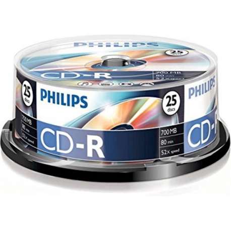 Philips CR7D5NB25 - CD-R 80Min - 700MB - Speed 52x - Spindle - 25 stuks