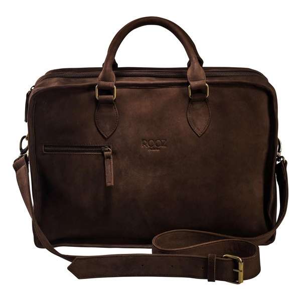 ROOZ Amsterdam - Lederen Laptoptas - MILAN 17 inch Donkerbruin Heren