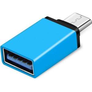 Set van 2 USB-C naar USB-A adapter OTG Converter USB 3.0 | |2 pack| USB C to USB A HUB | Verloop - Blauw
