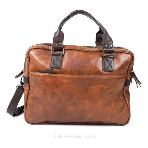 Bear Design Leandro Leren Laptoptas - 15 inch - Cognac / Bruin