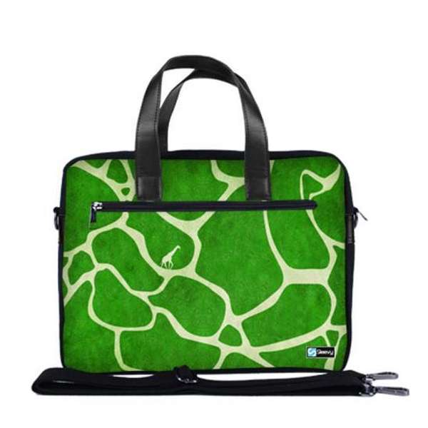 Laptoptas 15,6 / schoudertas groene giraffe print - Sleevy - laptoptas - schooltas