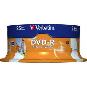 Verbatim 43538 DVD-R Wide Inkjet Printable ID Brand Schijven