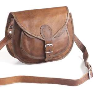 Merkloos / Sans marque Vintage Unisex Handtas Cognac bruin