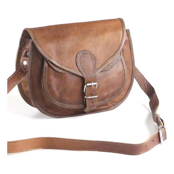 Merkloos / Sans marque Vintage Unisex Handtas Cognac bruin