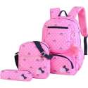 3-delige Rugzak Set - Roze Stippen - Meiden - Kind - Back to School - Etui - Schoudertas