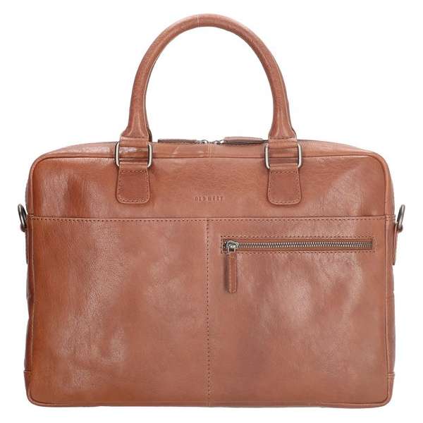 Old West Waco Leren Laptoptas 15,6 inch - Bruin