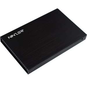 Ninzer® 2.5" HDD of SSD aluminium schijf behuizing / case USB 3.0 | Zwart