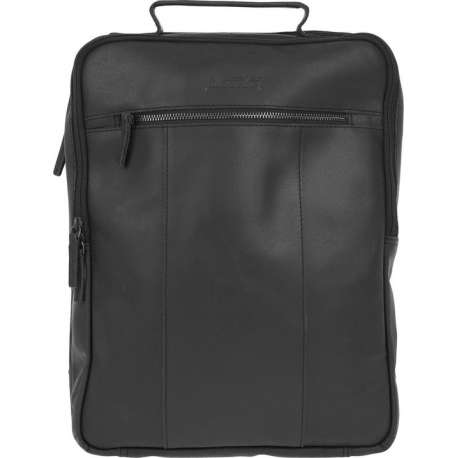 DSTRCT Riverside Leren Rugzak A4 - 15,6 inch laptoptas - Sleutelhanger - Zwart