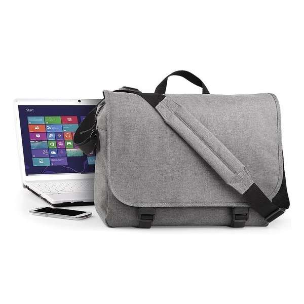 Bagbase Two-Tone Digital Schoudertas Grey Marl 11 Liter