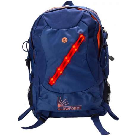 Glowforce - Tas - Rugzak - Ledverlichting - Blauw - Fiets - Verkeer - Verlicht