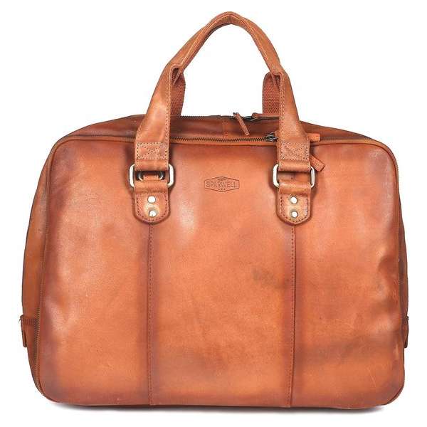 Sparwell Anthony Leren Laptoptas - 16 inch - Cognac