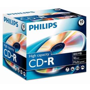 Philips CD-R 800MB 10pcs jewel case carton box mutlispeed