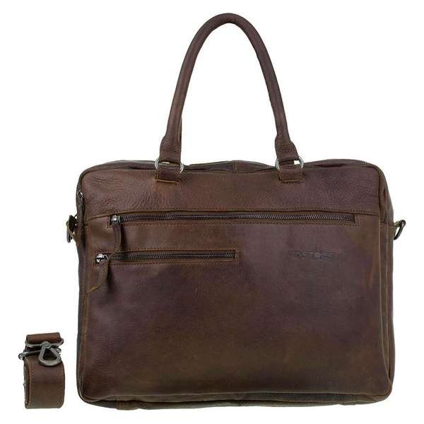 DSTRCT Raider Road Ohio Leren Laptoptas -15,6 inch - Cognac