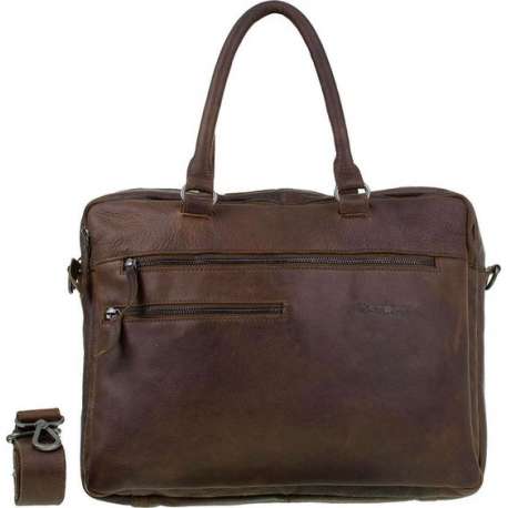 DSTRCT Raider Road Ohio Leren Laptoptas -15,6 inch - Cognac