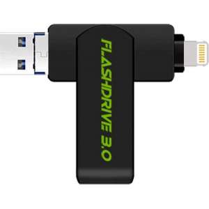 Flash Drive 3.0 - 128GB - USB 3.0 - iPhone / iOS / Android - 3 in 1