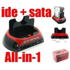 All-in-One SATA & IDE HDD Dock met eSATA en Card Readers