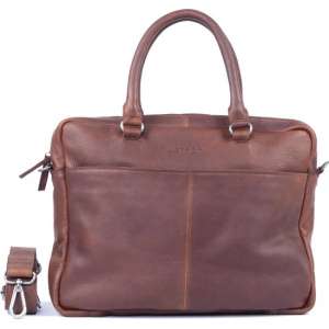 DSTRCT Raider laptoptas - 15,4 inch laptopvak - Sleutelhanger - Cognac