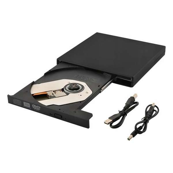 Externe CD/DVD Drive Speler Reader voor Laptop  - USB 2.0 CD-Rom Disk Lezer & Brander – Slim Portable Optical Drive