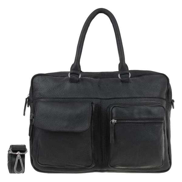 DSTRCT Raider Road Florida Leren Laptoptas - 15,6 inch - Zwart