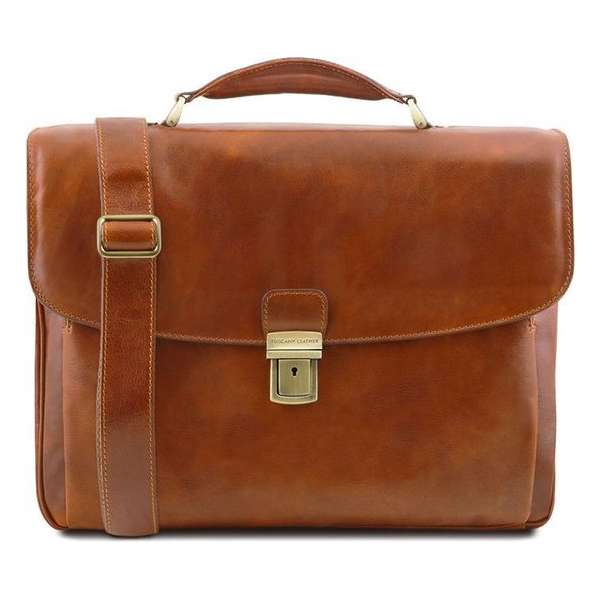 Tuscany Leather Alessandria laptoptas cognac TL141448