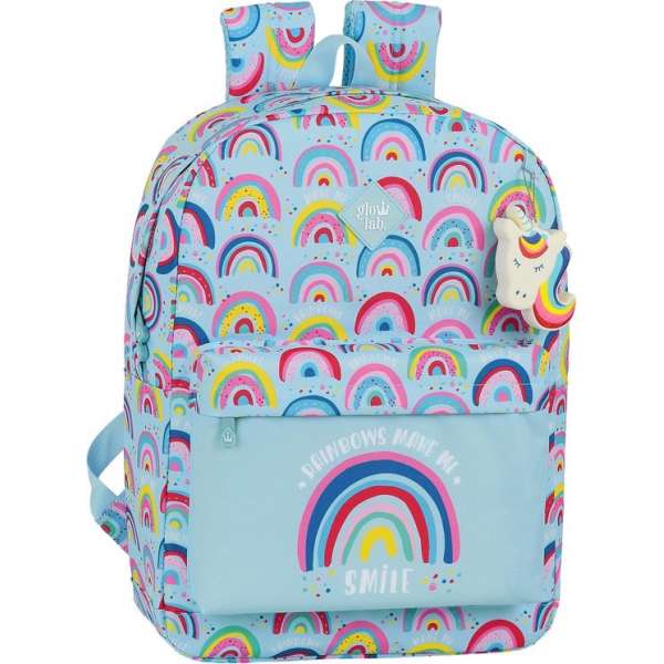 Glow Lab Rainbow Rugzak - 43 x 32 x 14 cm - Blauw