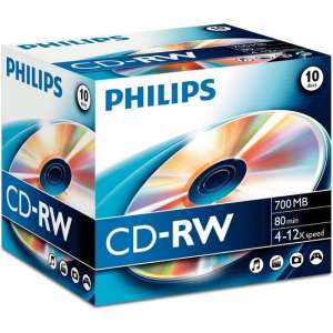 Philips CD-RW 700MB 10pcs jewel case carton box 4-12x