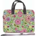 Laptoptas 17,3 / schoudertas roze bloemen - Sleevy - laptoptas - schooltas