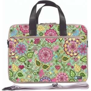 Laptoptas 17,3 / schoudertas roze bloemen - Sleevy - laptoptas - schooltas