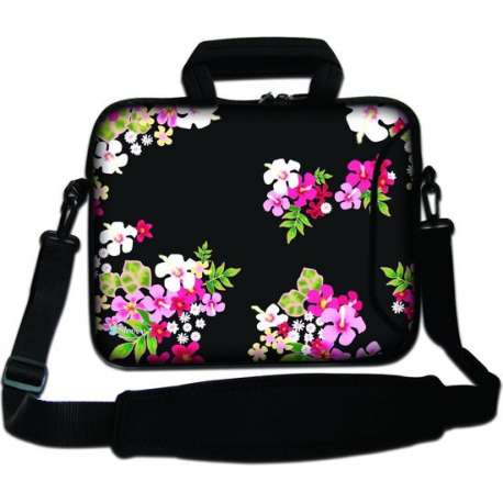 Sleevy 15.6 inch laptoptas gekleurde bloemen