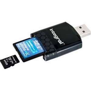 Integral INCRUSB3.0SDMSDU2 geheugenkaartlezer Zwart USB 3.0 (3.1 Gen 1) Type-C