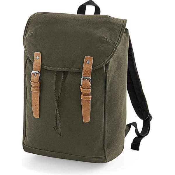 Senvi Vintage Laptop Rugzak/Backpack - Kleur Olive - 19 Liter