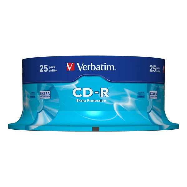 CD-R Verbatim 700MB 25pcs Pack 52x Spindel extra protect retail