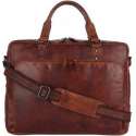 Genicci Leo 15 inch laptoptas Cognac