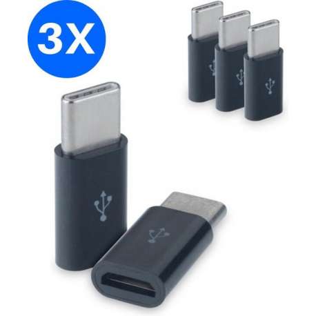 Set van 3 verloop adapter MICRO USB-adapter naar USB-C | Opzetstuk