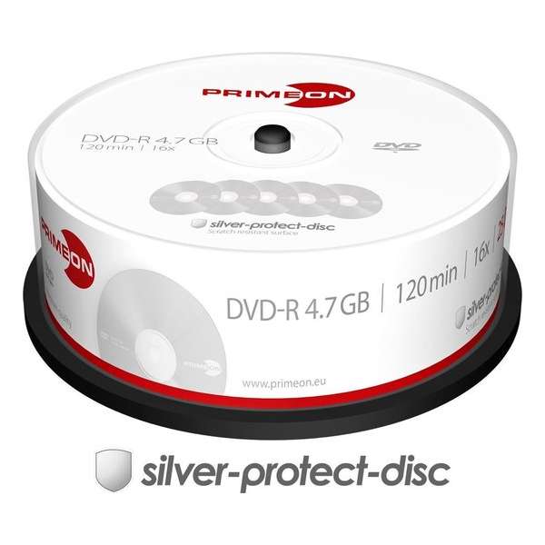 Primeon 2761203 4.7GB DVD-R 25stuk(s) lege dvd