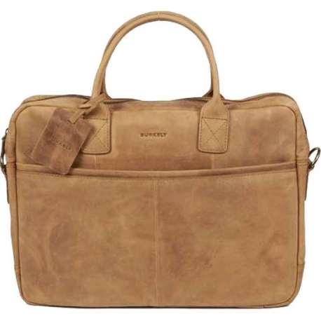 BURKELY Victoria leren laptoptas cognac