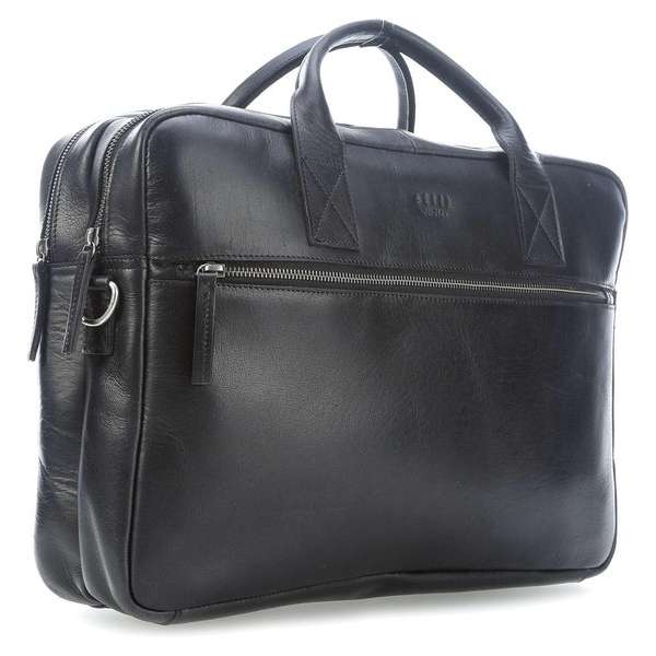 Still Nordic Clean Brief 2 Room leren laptoptas 15"  zwart