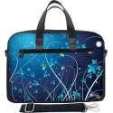 Laptoptas 17,3 / schoudertas blauwe bloemen - Sleevy - laptoptas - schooltas